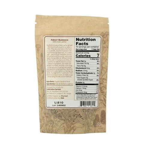 Celebration Herbals, Organic Burdock Root Cut And Shifted, 140 Grams Celebration Herbals