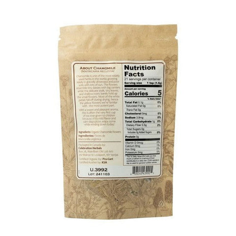 Celebration Herbals, Organic Chamomile Flowers Whole, 32 Grams Celebration Herbals