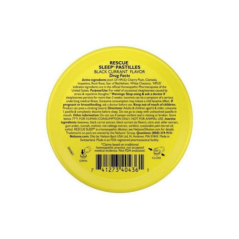 Bach, Rescue Sleep Pastilles Black Currant Nighttime, 50 Grams Bach