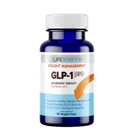 GLP-1 Pro Probiotic Blend Plus Weight Management 60 Veggie Capsules by 1Lifescience