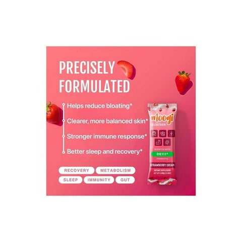 Moogi, Colostrum Powder Strawberry Sticks, 30 Packets Moogi