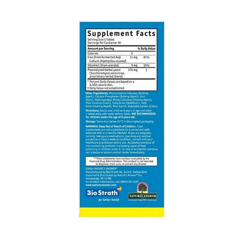 Bio-Strath, Bio-Strath With Koji Mushroom Iron Postbiotic, 30 Tablets Bio-Strath