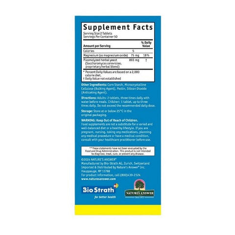 Bio-Strath, Bio-Strath With Magnesium Postbiotic, 100 Tablets Bio-Strath
