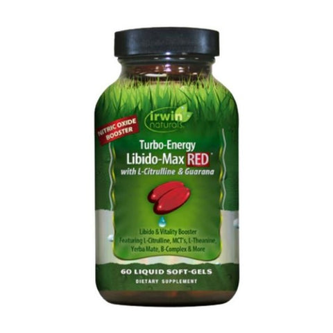 Turbo-Energy Libido-Max Red With L-Citrulline And Guarana 72 Count by Irwin Naturals