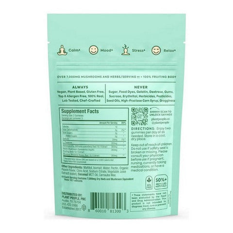 Plant People, Wonder Calm Mushroom Gummies, 10 Count Plant People