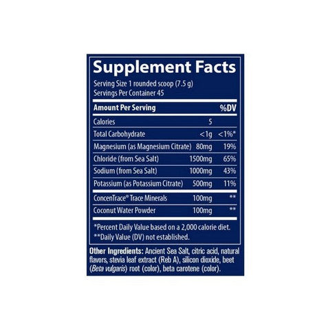 Trace Minerals, Zerolyte Powder Salty Tropical, 336 Grams Trace Minerals