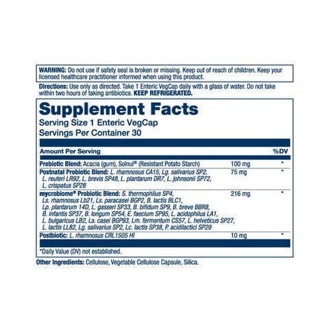 Solaray, Mycrobiome Complete Probiotic Postnatal, 30 Veg Caps Solaray
