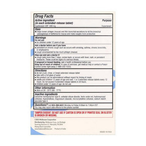 Foster And Thrive, Mucus Relief Extended Release Tablets, 20 Count Foster And Thrive