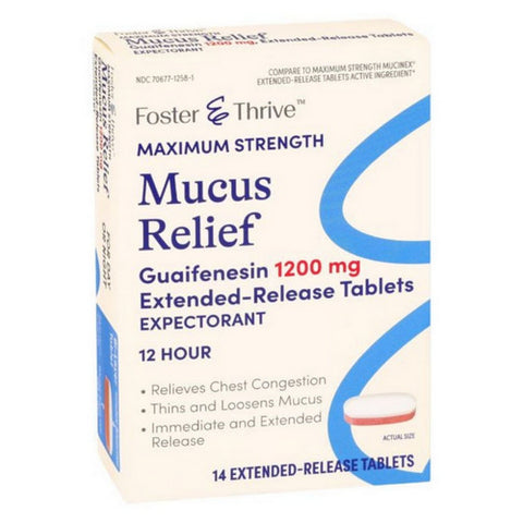 Mucus Relief Extended Release 14 Tabs by Foster And Thrive