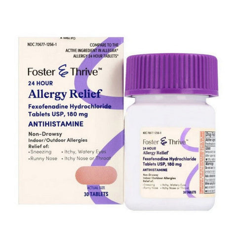Foster And Thrive, Allergy Relief Fexofenadine, 180 Mg, 30 Tabs Foster And Thrive