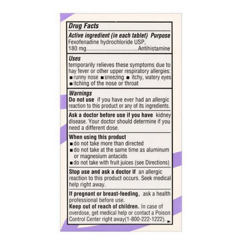 Foster And Thrive, Allergy Relief Fexofenadine, 180 Mg, 500 Tabs Foster And Thrive