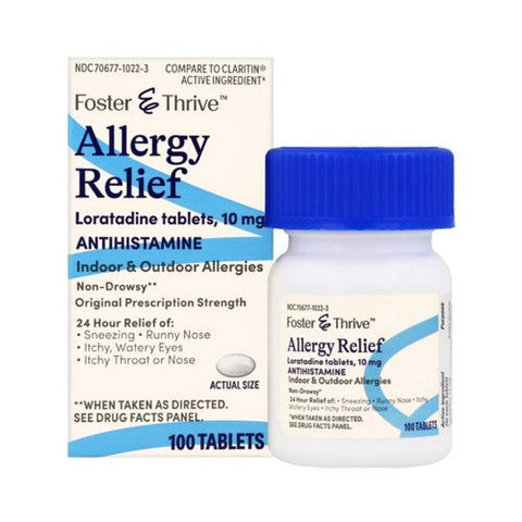 Foster And Thrive, Allergy Relief Loratadine Tablets, 10 Mg, 100 Tabs Foster And Thrive
