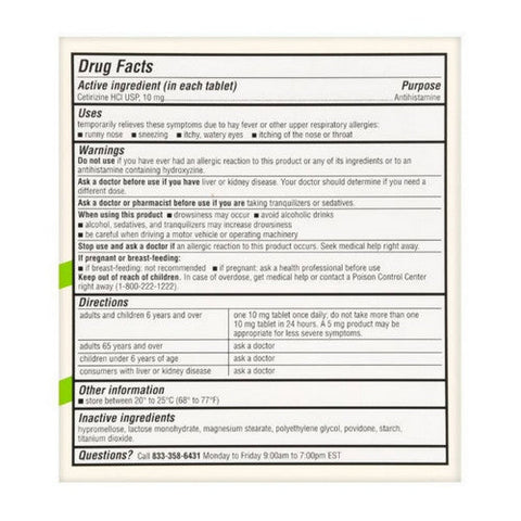 Foster And Thrive, All Day Allergy Cetirizine HCI, 10 Mg, 30 Tabs Foster And Thrive