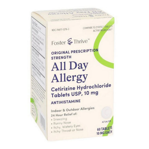 All Day Allergy Cetirizine HCI 60 Tabs by Foster And Thrive