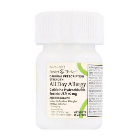 Foster And Thrive, All Day Allergy Cetirizine HCI, 10 Mg, 60 Tabs Foster And Thrive