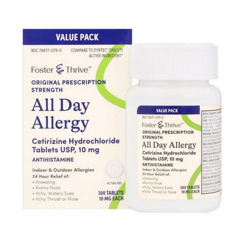 All Day Allergy Cetirizine HCI 300 Tabs by Foster And Thrive