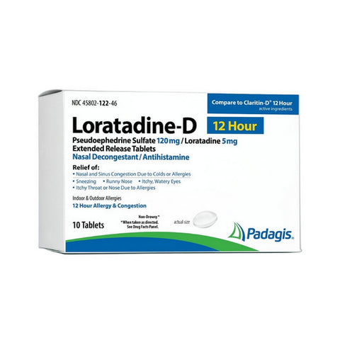 Loratadine D-12 Hours 10 Tabs by Perrigo