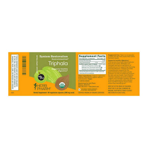 Herb Pharm, Organic Triphala Capsules, 60 Count Herb Pharm