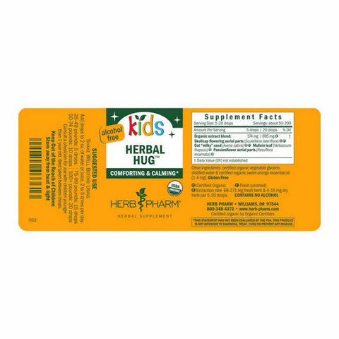 Herb Pharm, Organic Kids Herbal Hug, 4 Oz Herb Pharm