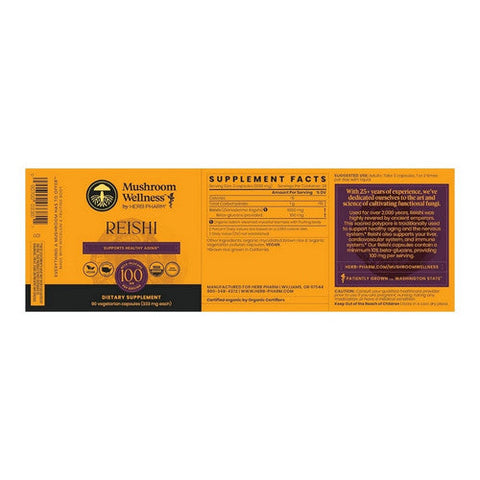 Herb Pharm, Mushroom Wellness Reishi, 90 Count Herb Pharm