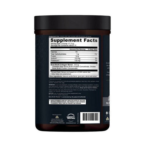 Anceint Nutrition, Bone Broth Protein Chocolate, 17.8 Oz Anceint Nutrition