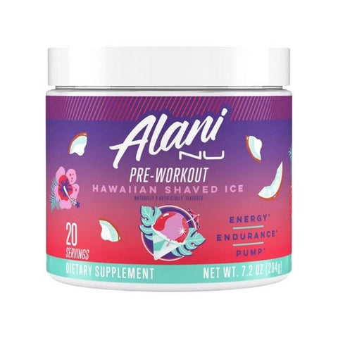 Pre-Workout Energy Supplement Powder Hawaiian Shaved Ice 7.2 Oz by Alani Nu