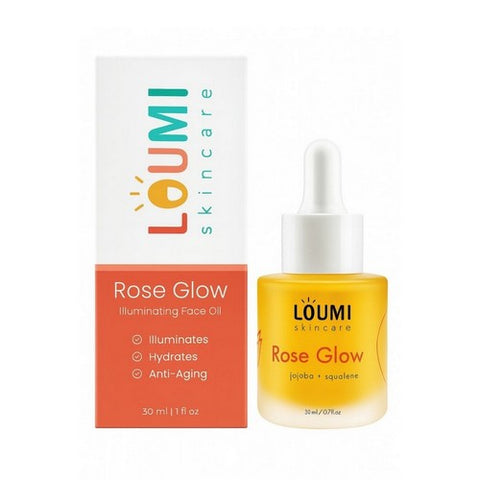 Moisturizing Botanical Face Oil Rose Glow 0.7 Oz by Loumi Skincare