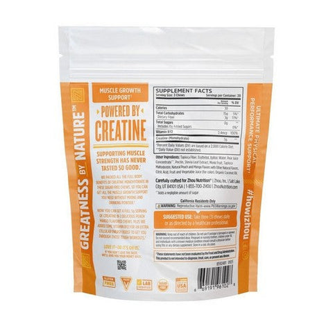 Zhou Nutrition, Creatine Chews Gummy Peach Mango, 60 Count Zhou Nutrition