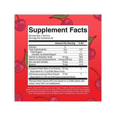 MaryRuth's, Immunity Gummies Cherry, 90 Count MaryRuth's