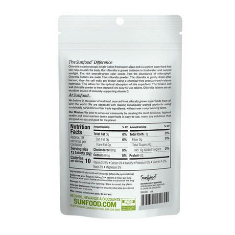 Sunfood Superfoods, Broken Cell Wall Chlorella Tablets, 4 Oz Sunfood Superfoods