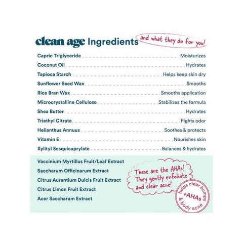 Clean Age, AHA Solid Deodorant For Teens Sandalwood, 2.25 Oz Clean Age