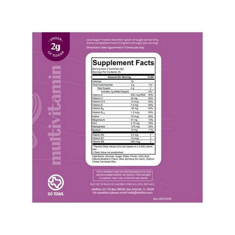 VitaFive, Women's Multivitamin Gummies, 50 Count VitaFive