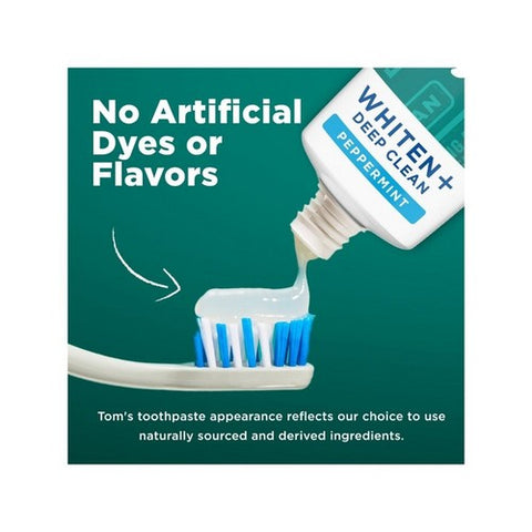 Tom's Of Maine, Whiten Plus Deep Clean Fluoride Toothpaste Peppermint, 4 Oz Tom's Of Maine