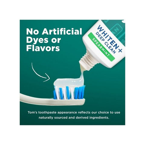 Tom's Of Maine, Whiten Plus Deep Clean Fluoride Toothpaste Spearmint, 4 Oz Tom's Of Maine