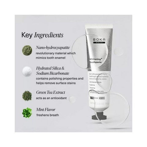 Boka, Nano-Hydroxyapatite Toothpaste Fluoride-Free Whitening Mint, 3.4 Oz Boka