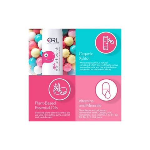 ORL, Kids Natural And Organic Mouthwash Bubblegum, 16.9 Oz ORL