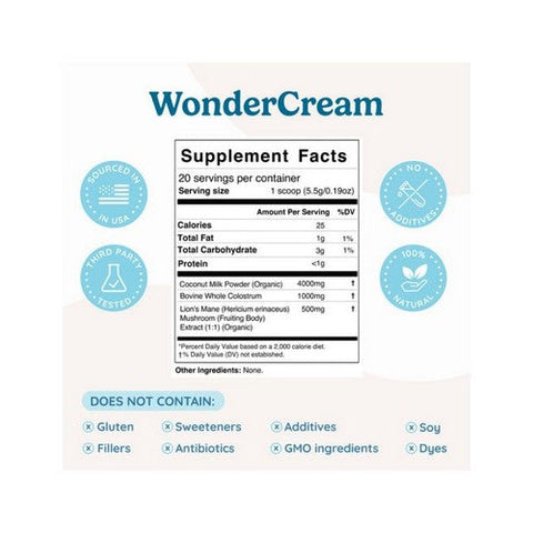 WonderCow, WonderCream Colostrum Creamer Unsweetened, 3.88 Oz WonderCow