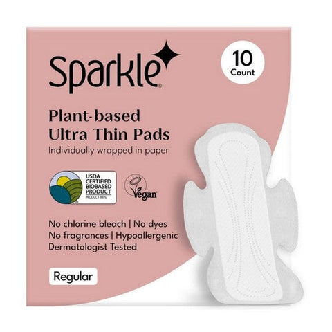 Sparkle, Plant Based Ultra Thin PadsrRegular, 10 Count Sparkle