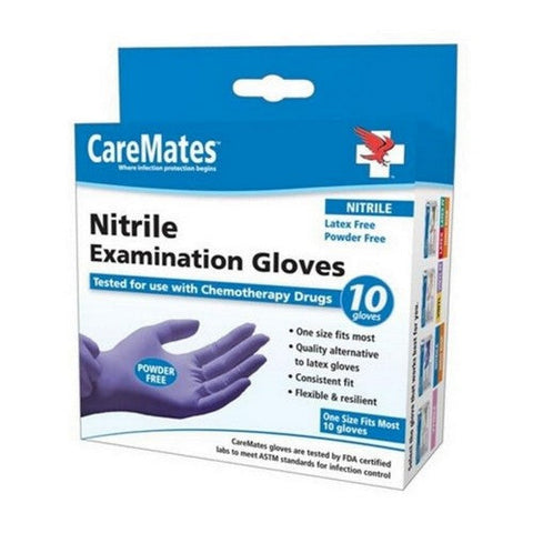 Caremates, Nitrile Examination Gloves Large, 10 Count