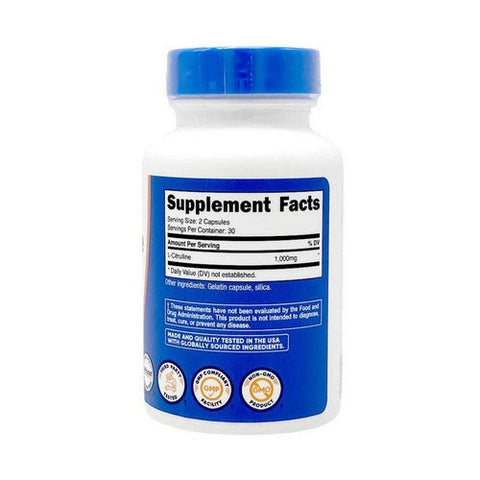 Nutricost, L-Citrulline, 1000 Mg, 60 Caps Nutricost