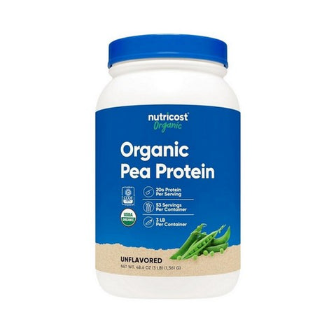 Organic Pea Protein Isolate Powder Unflavored 3 Lbs by Nutricost