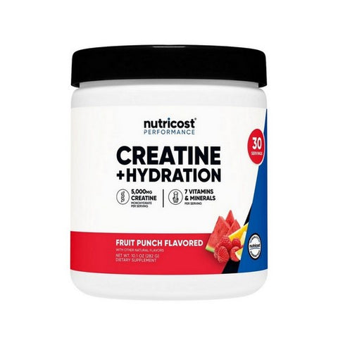 Creatine Monohydrate Plus Hydration Fruit Punch Flavored 10.1 Oz / 30 Servings by Nutricost