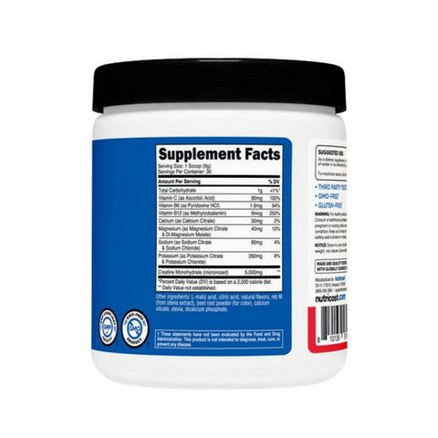 Nutricost, Creatine Monohydrate Plus Hydration Fruit Punch Flavored, 5000 Mg, 10.1 Oz / 30 Servings Nutricost