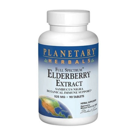 Planetary Herbals, Full Spectrum Elderberry Extract, 525 mg, 90 Tabs