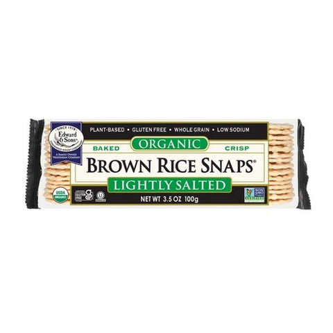 Organic Lightly Salted Brown Rice Snaps 3.5 Oz by Edward And Sons