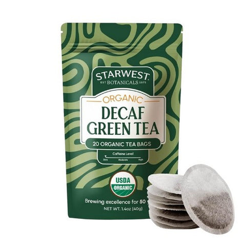 Organic Decaf Green Tea Bags 20 Count by Starwest Botanicals