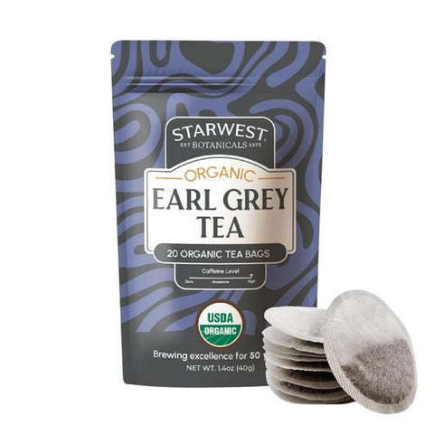 Organic Earl Grey Tea Bags 20 Count by Starwest Botanicals
