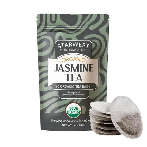 Organic Jasmine Tea Bags 20 Count by Starwest Botanicals