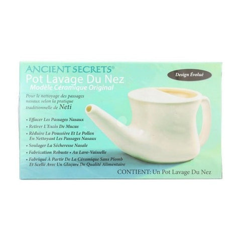 Ancient Secrets, Nasal Cleansing Ceramic Pot, 1 Pot