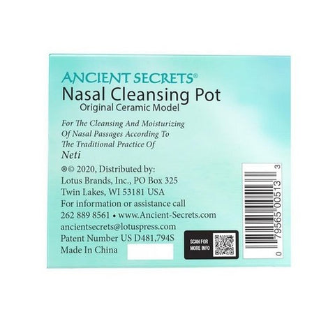 Ancient Secrets, Nasal Cleansing Ceramic Pot, 1 Pot
